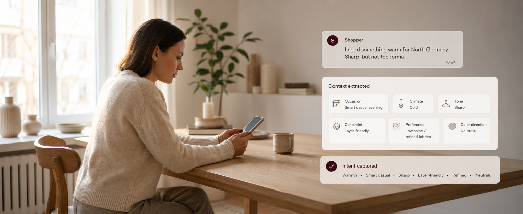 Atelia extracts context from a natural shopper question